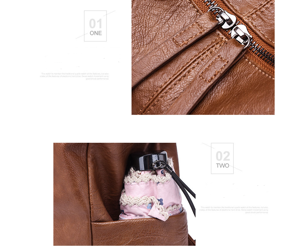 Women’s PU Leather Backpack - Stylish Dual Shoulder Bag