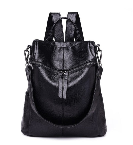 Women’s PU Leather Backpack - Stylish Dual Shoulder Bag