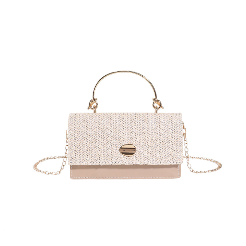 Women’s PU Leather Top Handle Bag – Braided Fashion Handbag