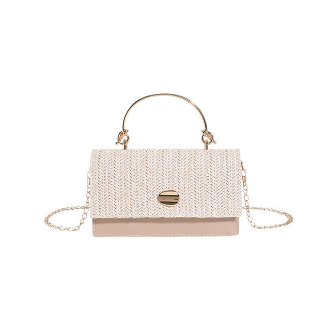 Women’s PU Leather Top Handle Bag – Braided Fashion Handbag