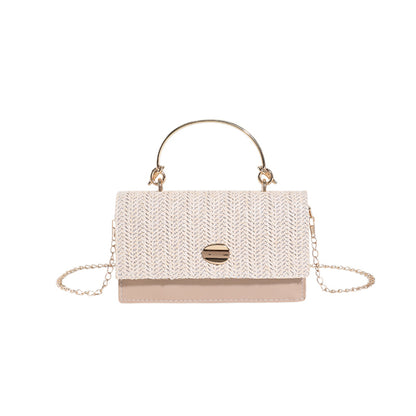 Women’s PU Leather Top Handle Bag – Braided Fashion Handbag