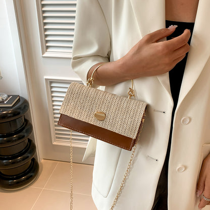 Women’s PU Leather Top Handle Bag – Braided Fashion Handbag