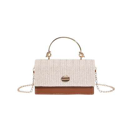 Women’s PU Leather Top Handle Bag – Braided Fashion Handbag